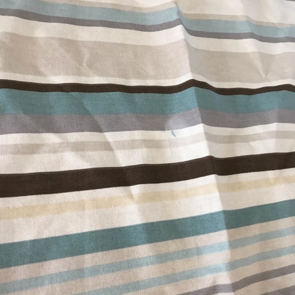 Striped Shower Curtain Beach Brown Tan Aqua Blue stripes - Picture 8 of 14